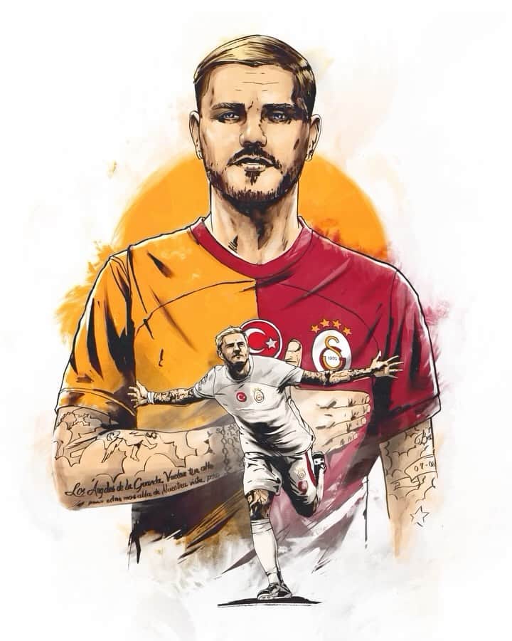 ガラタサライSKのインスタグラム：「Milyonlarca taraftarın gönlünde taht kuran isim: MAURO ICARDI! 😍   Büyük koleksiyonun ilk serisi olan grafik t-shirtler şimdi senin için GSStore.org’da ön siparişte.   Çok yakında tüm GSStore’larda! 🫶  🛒 Ön sipariş oluşturmak için link storyde👆  #IcardiLove」