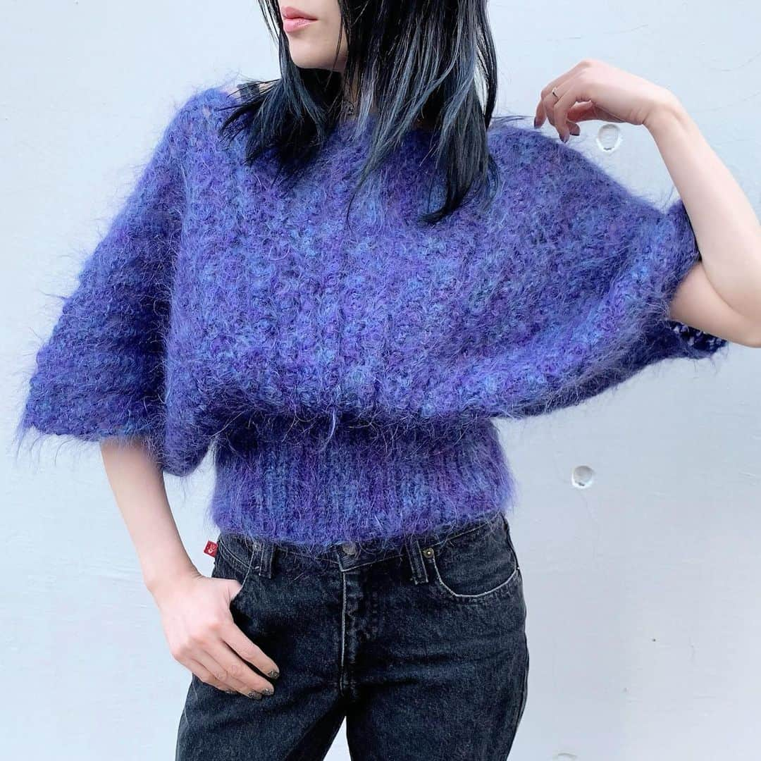 birthdeathのインスタグラム：「New Arrival  80's  Mohair knit sweater  #birthdeath #vintage」