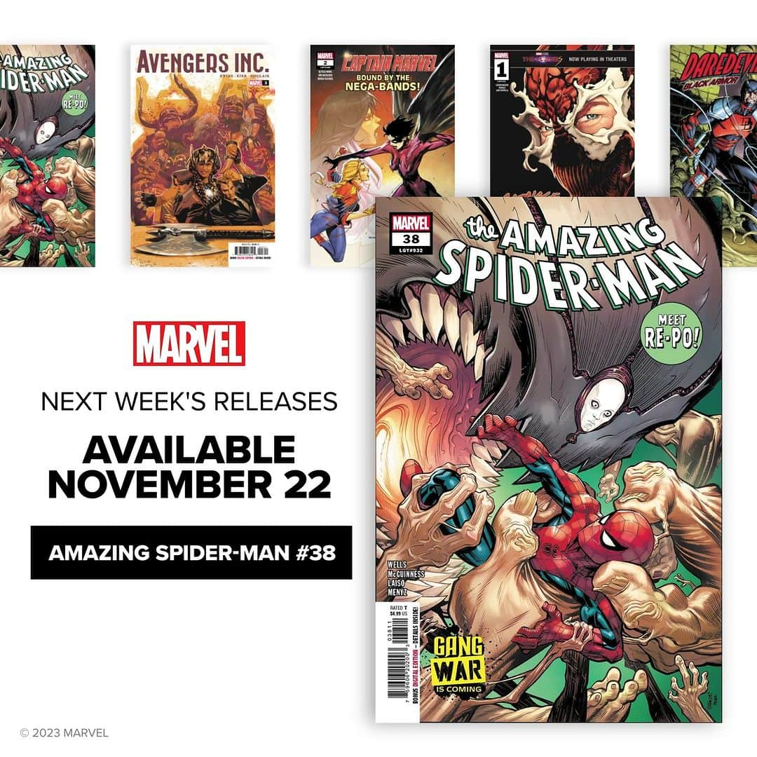 Marvel Entertainmentのインスタグラム：「Flip through the new #MarvelComics arriving on shelves next Wednesday!  📕 Find a shop at comicshoplocator.com and read more comics on the #MarvelUnlimited app.」