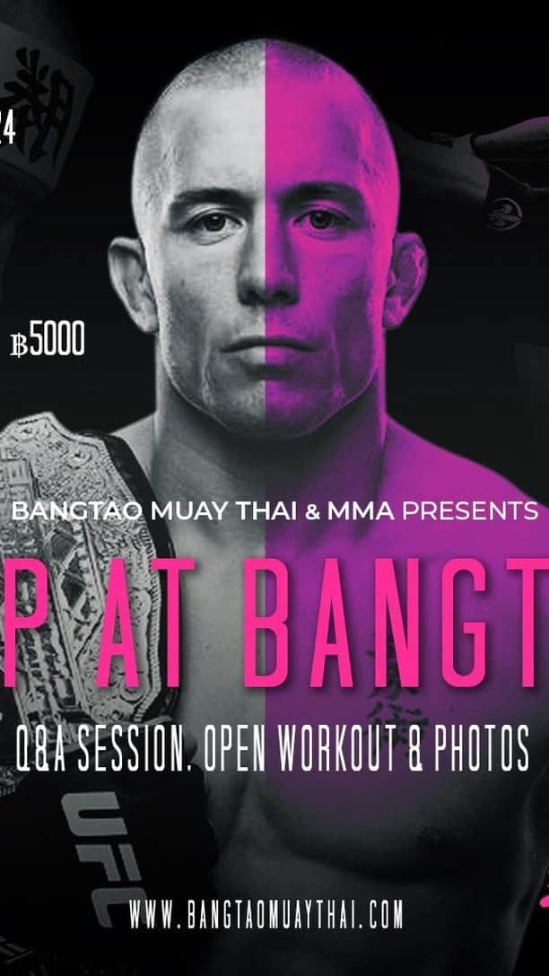 ジョルジュ・サンピエールのインスタグラム：「Georges St Pierre Is Coming To Bangtao 🏝️  The former 2 Division UFC World Champion and UFC Hall Fame Fighter will be coming to @bangtaomuaythaimma 🏝️  Join us on the Friday the 19th January 2024 and experience:  Q&A Session 🎤 Open Workouts 🤼‍♀️ Pictures 📸  This is your chance to meet a living legend of MMA, book your ticket now via the link in our bio 🔗  Tickets 🎫   Regular 3,000 Baht  VIP (limited available) 5,000 Baht   Date & Time 🗓️  19th Jan 2024 / 11am - 1pm   See you all there 🔥  #teambangtao」