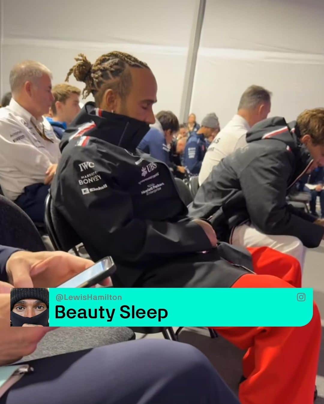 MERCEDES AMG PETRONASのインスタグラム：「just resting my eyes」