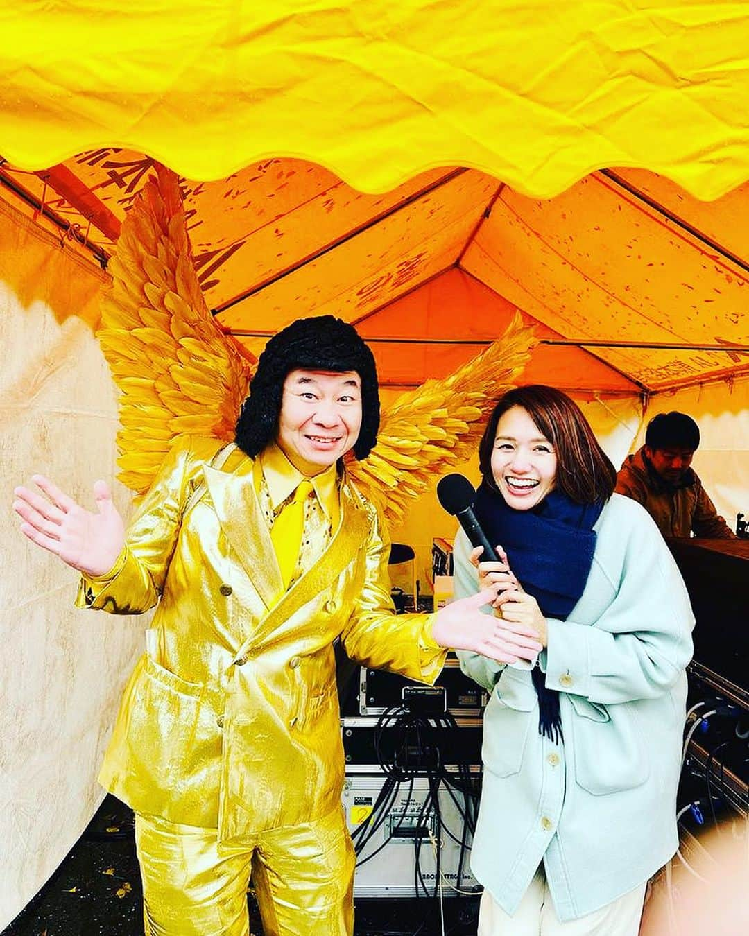 山内要さんのインスタグラム写真 - (山内要Instagram)「上益城JA祭　久しぶりの司会村上美香さん😀と 歩くパワースポット慶徳二郎😀控え室広っ❗️ #熊本 #山都町 #JA #まつり」11月18日 15時34分 - keitokujiro