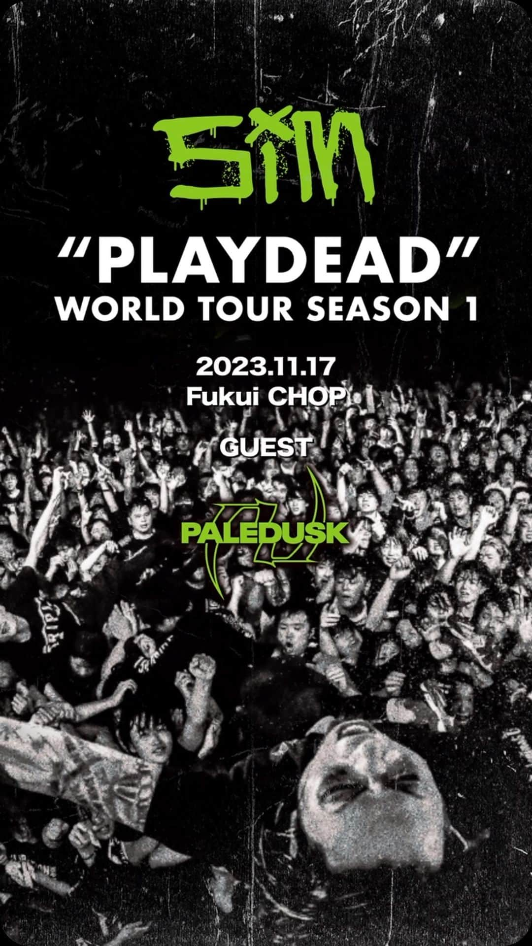 SiMのインスタグラム：「“PLAYDEAD” WORLD TOUR SEASON 1 at 福井 CHOP  GUEST：Paledusk  filmed by Kazuyoshi Iijima  #SiM #SiM6th #PLAYDEAD」