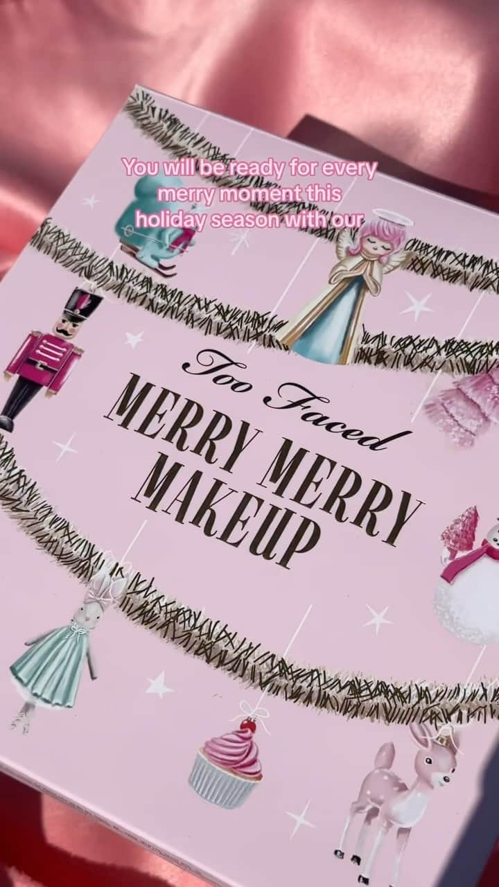 Too Facedのインスタグラム：「✨ ‘Tis the Season for Merry Makeup! Get festive with 21 party-ready matte & metallic shadows, 2 velvety blushes, shimmering highlight, and a warm & toasty light golden bronzer! 😍 Shop our Merry Merry Makeup Face & Eye Palette Gift Set exclusively @uItabeauty and on toofaced.com 🎄💖 #toofaced #tfcrueltyfree」