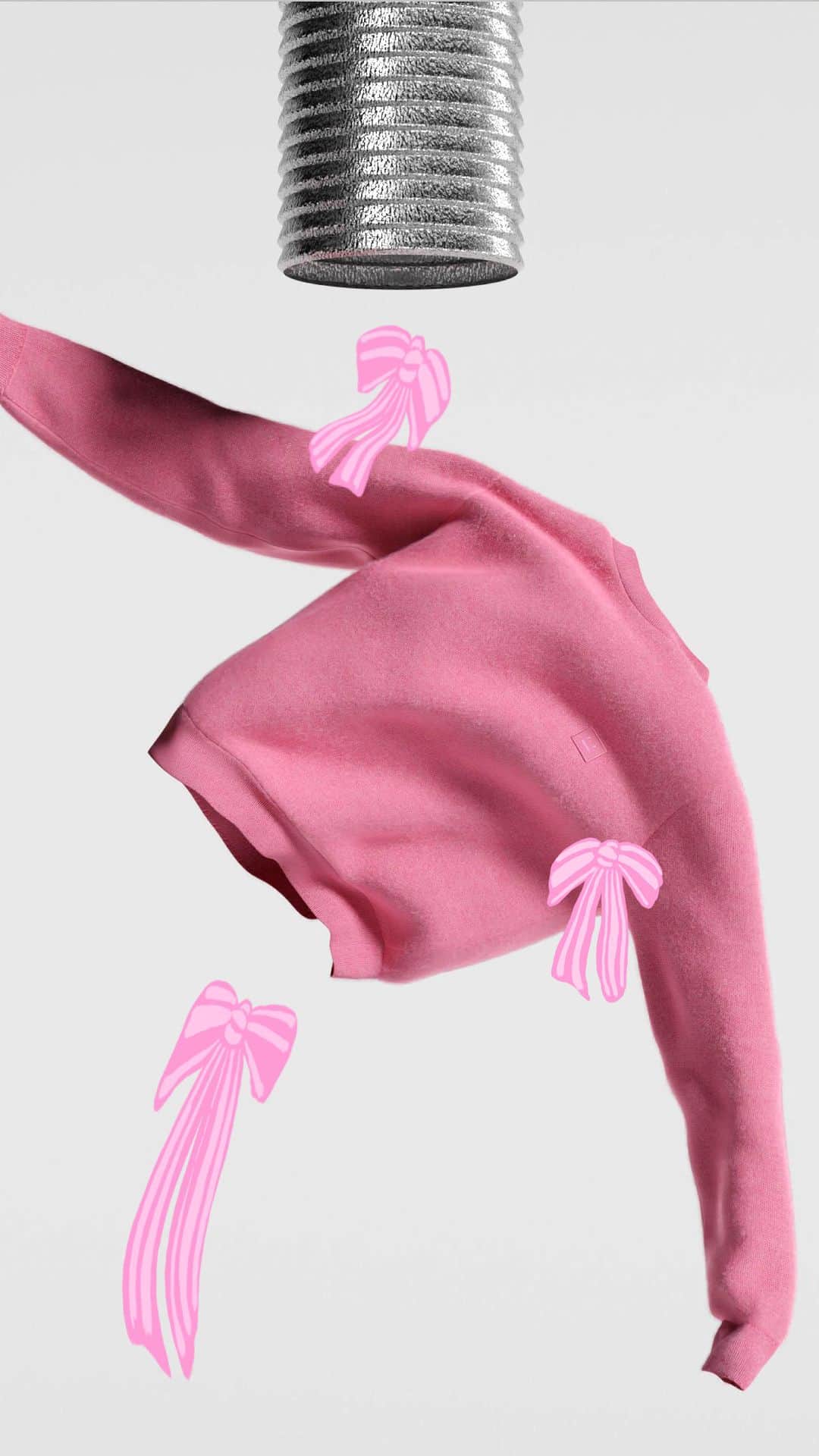 Acne Studiosのインスタグラム：「Give the gift of #AcneStudios pink this holiday season. 🎀 Shop new Face knitwear for everyone on your list.」