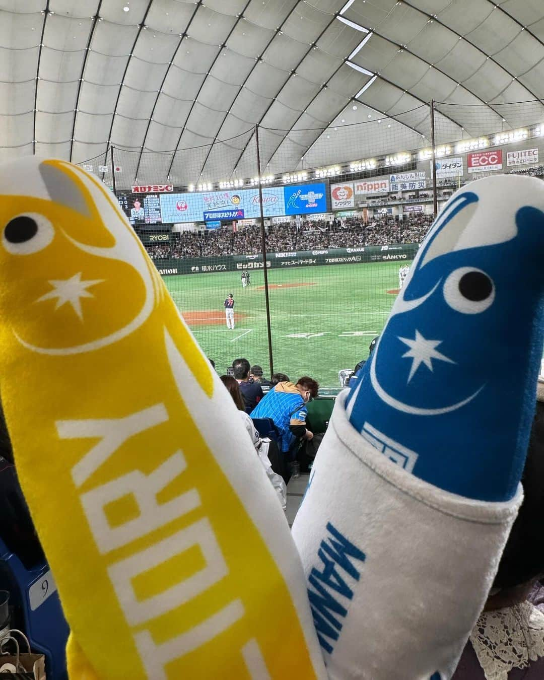 土井悠平さんのインスタグラム写真 - (土井悠平Instagram)「侍ジャパン観てきました！😍  万波選手、野村選手 ともに素晴らしい活躍🤝🔥🔥 しゃけまる２匹持って行ってよかった〜！笑  めっちゃ楽しんだ🥹  後ろの座席の人がフォロワーさんでした笑 お声がけありがとうございました！  #lovefighters #北海道日本ハムファイターズ  #侍ジャパン #アジアプロ野球チャンピオンシップ  #野球 #しゃけまる」11月18日 18時13分 - doi_yuhei