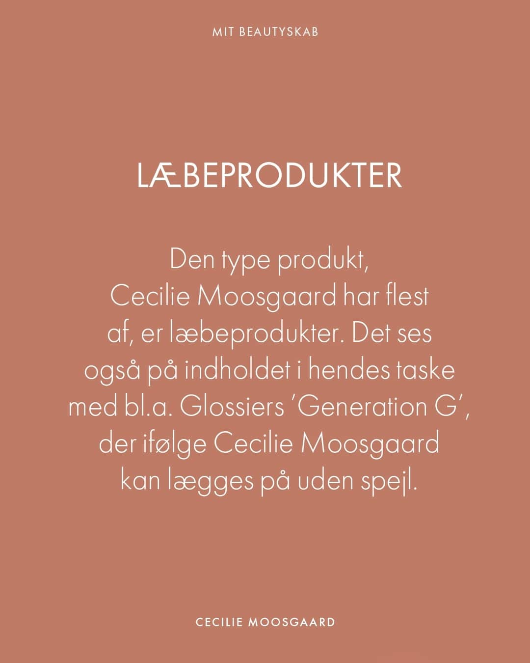 ELLE DKさんのインスタグラム写真 - (ELLE DKInstagram)「Model og medgrundlægger af @liestudio_ @ceciliemoosgaard har arbejdet som model siden hun var 16 år og har derfor luret et par tricks fra makeupartisterne. Blandt andet at brun mascara klæder hende bedst, og at man ved at lægge makeup med fingrene kan udnytte varmen fra kroppen, for at resultatet bliver mere naturligt.⁠ ⁠ I novembers udgave af ELLE viser hun sit beautyskab frem, der vidner om en stor kærlighed til skønhed, selvom hun egentlig mest er til nemme og hurtige rutiner, skødesløst hår og ikke mindst parfumer, man får komplimenter for.⁠ ⁠ Foto: @kavianborhani」11月18日 19時40分 - elledanmark