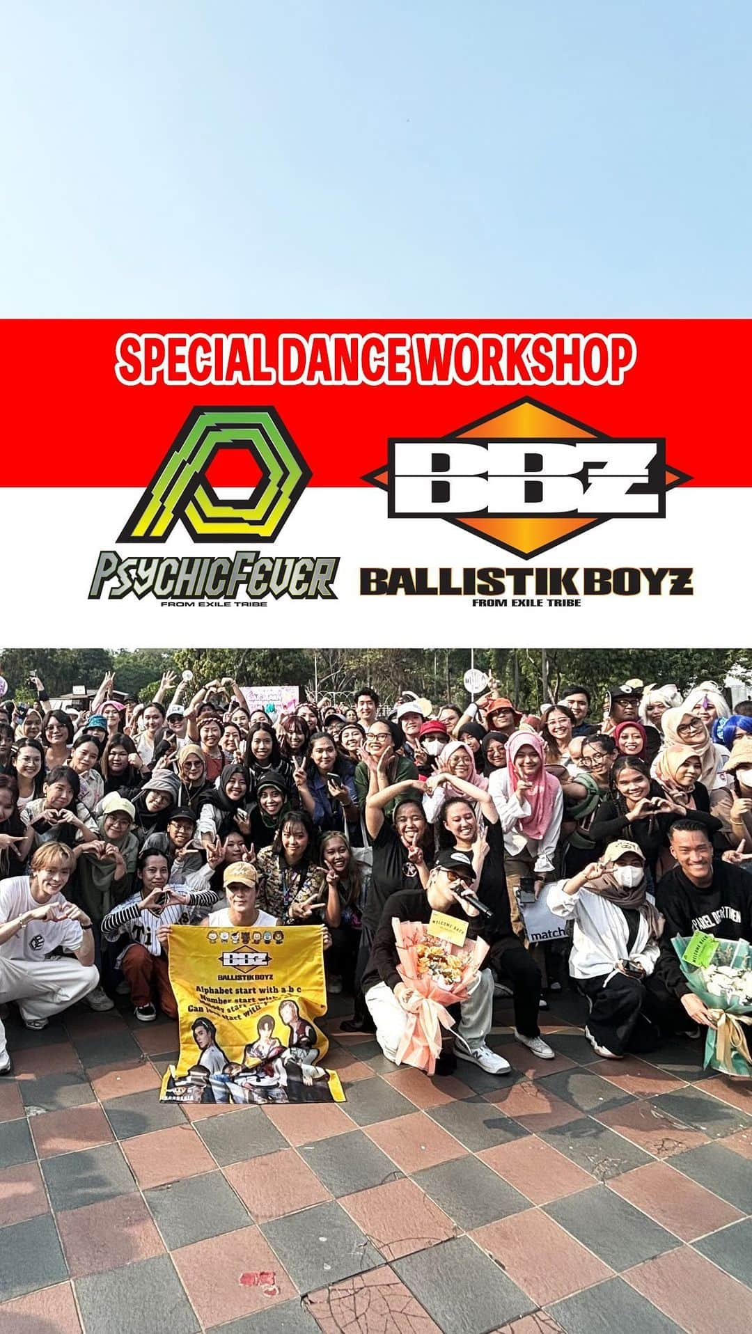 BALLISTIK BOYZ from EXILE TRIBEのインスタグラム：「JAK-JAPAN MATSURI 2023 DAY 1 SPECIAL DANCE WORKSHOP from BALLISTIK BOYZ and PSYCHIC FEVER   See you guys all tomorrow at JJM2023  #BALLISTIKBOYZ #PSYCHICFEVER #JJM #JakJapanMatsuri  #Japang  #Matsuri #Festibal #65indonesiajepang #65JaoanIndonesia  #50AseanJapan #JJM2023 #EXPG大阪 #BBZPCF #dreamforchildren」