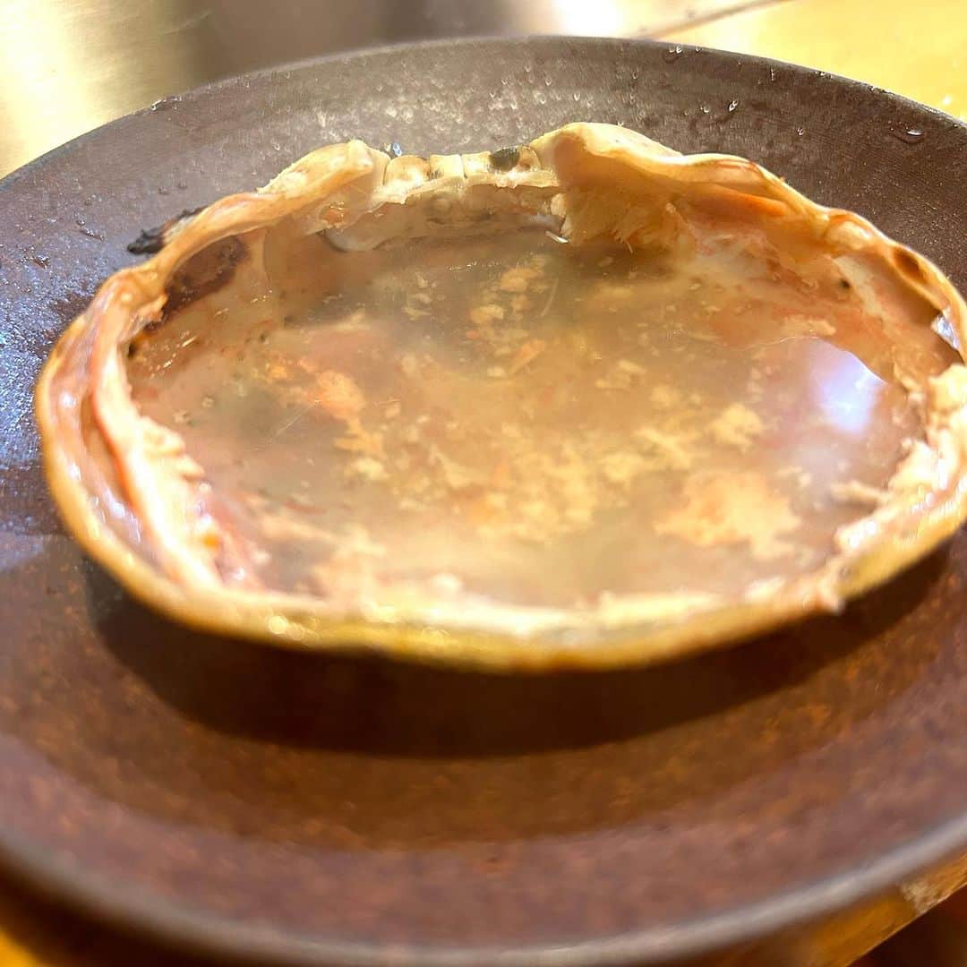 森田展義さんのインスタグラム写真 - (森田展義Instagram)「先斗町にある 『くしかんざし 久』なる処で 『#スッポンのスープのジュレ（#ウニ 入り）』なるものと 『#子持ち鮎』なるものと 『#こっぺ蟹』なるものを食した甲羅で 『#甲羅酒』なるものを飲しながら 『#蕪蒸し』なるものと 『#フィレ肉にチーズを乗せて』なるものと 『#アワビの入った餡掛けオムライス餡掛けオムライス』なるものを食す！  #なる処 #なるもの食し  #nobmorley #吉本新喜劇 #森田展義 #先斗町 #久 #全品 #絶品なるもの #食しログ #2023年最高割烹 #2023年最高蟹 #2023年最高オムライス #2023年最高蕪蒸し #2023年最高ウニ料理 #ノミネート #グルメ好きな人と繋がりたい」11月18日 22時12分 - nobmorley