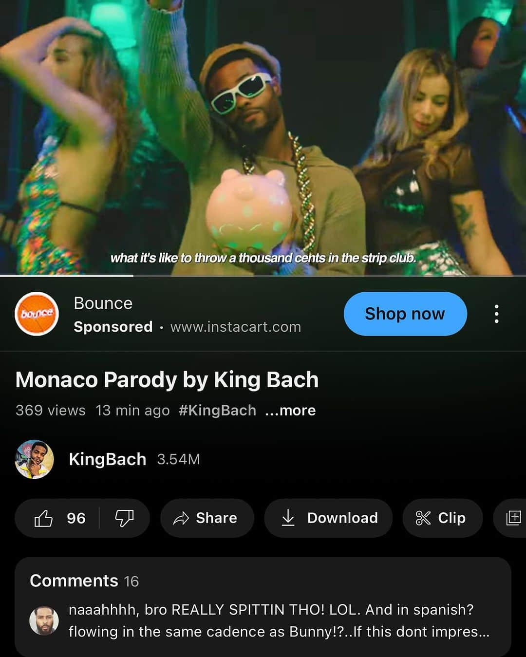 King Bachのインスタグラム：「This was fun 🤣🤣 Link in bio💃🏽🔥」