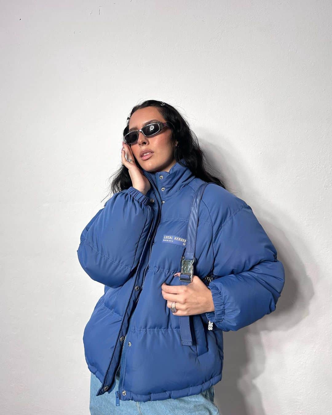 LOCAL HEROESのインスタグラム：「Yeah, I’m HER 🧢 / @laura.sobala in Dusty Blue LH Puffer Jacket」