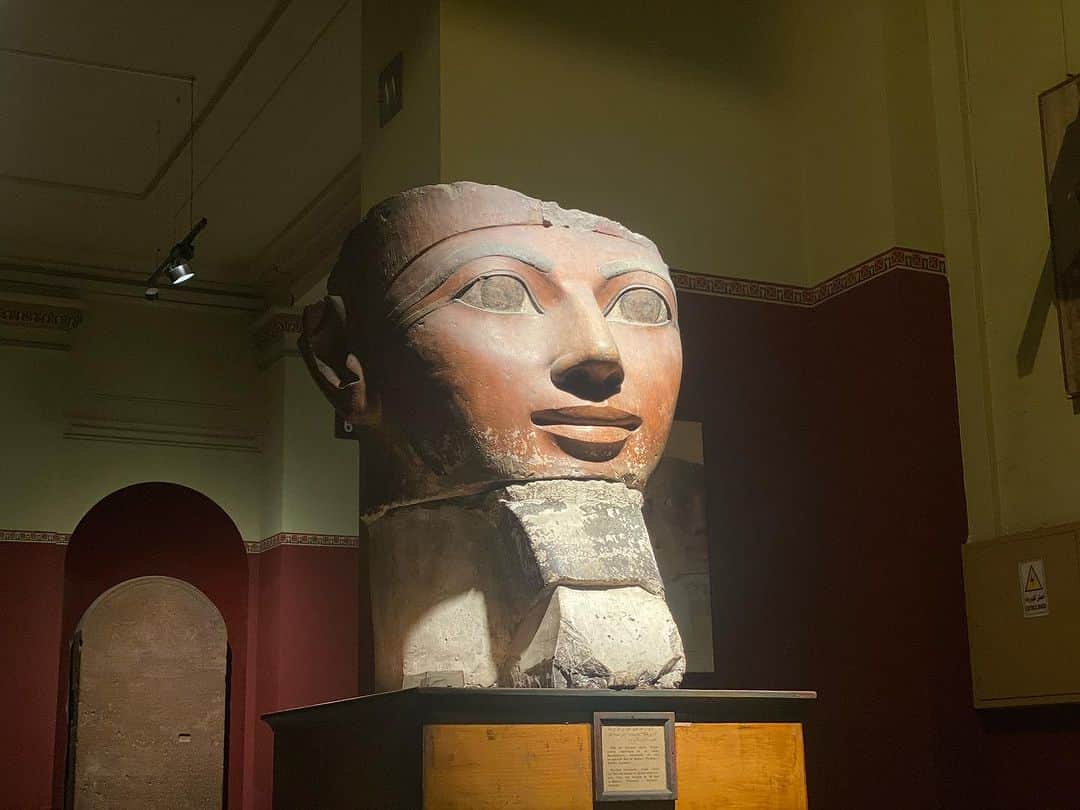 青山有紀さんのインスタグラム写真 - (青山有紀Instagram)「ピンクの外装がすてきなエジプト考古学博物館。 なんとこの博物館を丸ごと貸し切っていただき、普段は撮影禁止❌のツタンカーメンの部屋も全て写真オッケーにして下さいました✨ 美しいアヌビスやハトシェプスト像にも感動✨」11月19日 11時30分 - yukiaoya