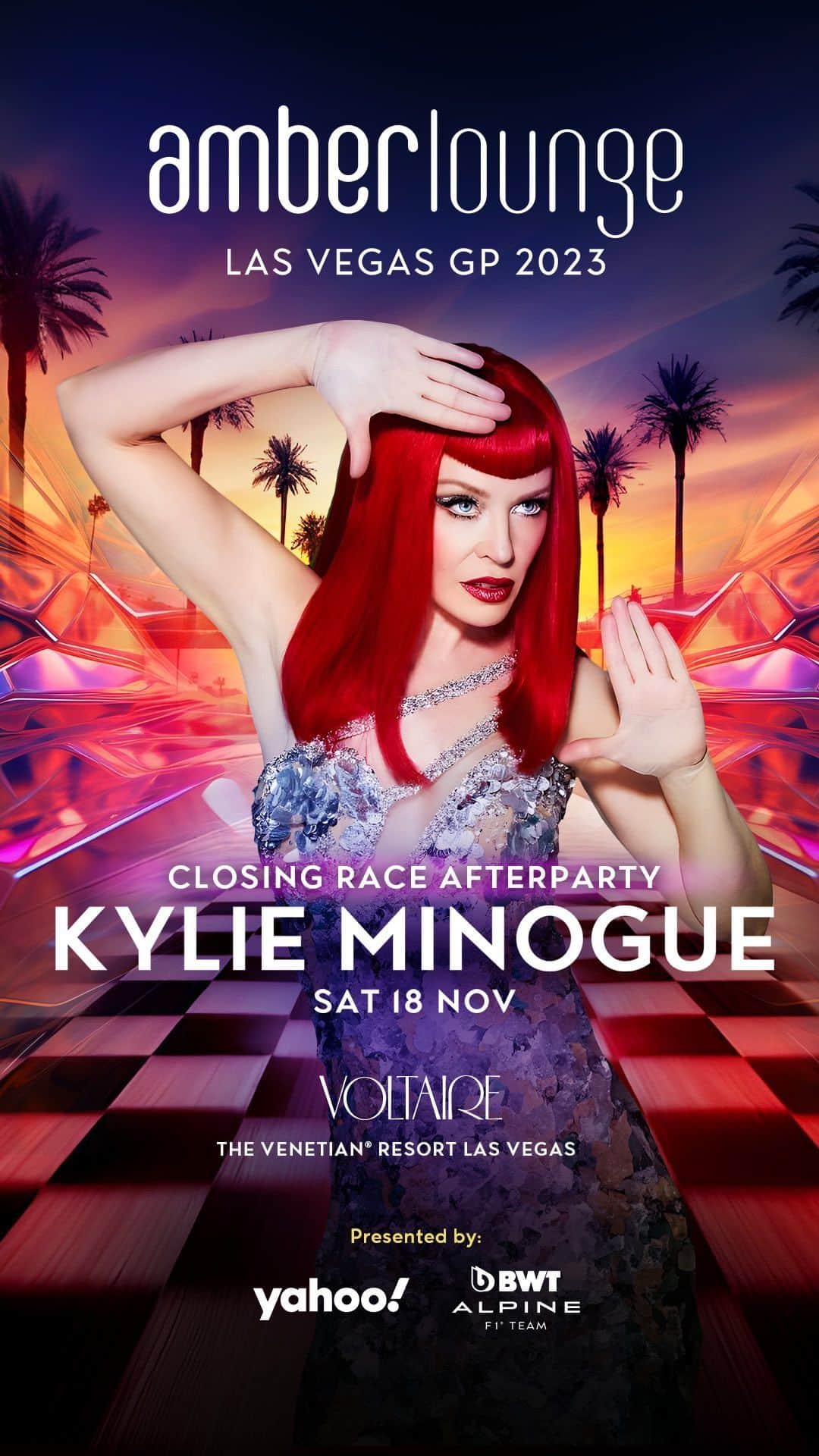 The Venetian Las Vegasのインスタグラム：「Celebrate the first-ever US Grand Prix night race with opulence, performances, and luxe hospitality. @amberloungeltd , the exclusive afterparty, debuts TONIGHT at @voltairelv after the Las Vegas Grand Prix 2023, join us for a night with @kylieminogue and @djjellybeanbenitez    Elevate your Grand Prix experience with Amber Lounge!  #AmberLounge #LasVegasGrandPrix #Formula1 #KylieMinogue #JellybeanBenitez #TheVenetianLasVegas #RaceAfterparty #NightRaceCelebration」