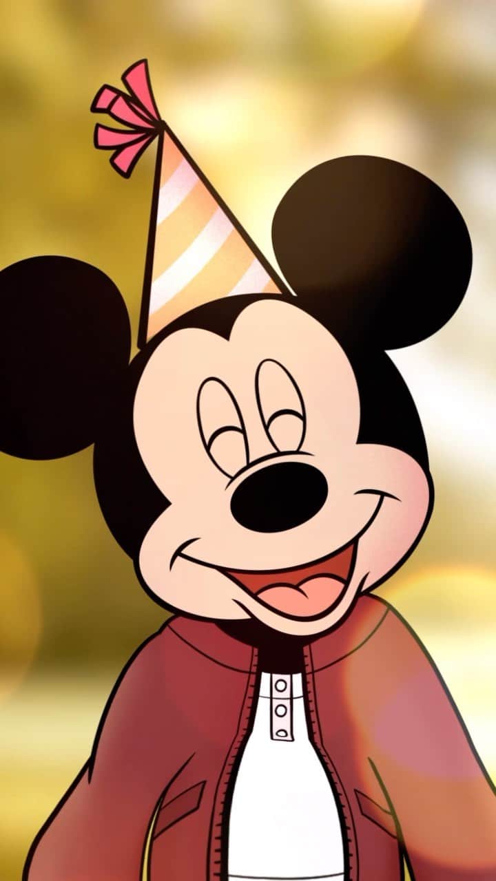 ミニーマウスのインスタグラム：「Hot dog, we’re never going to forget this birthday! Thanks to our best pals for making it extra magical — feat. DJ Goofy 🎶🎂🎉」