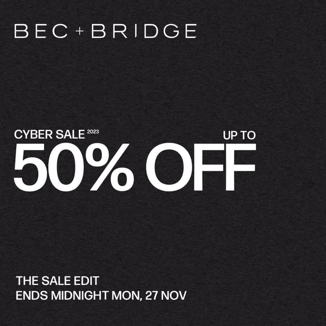 ベック&ブリッジのインスタグラム：「CYBER SALE STARTS NOW - Shop up to 50% off the Sale Edit at the link in bio.  #becandbridge #sale」