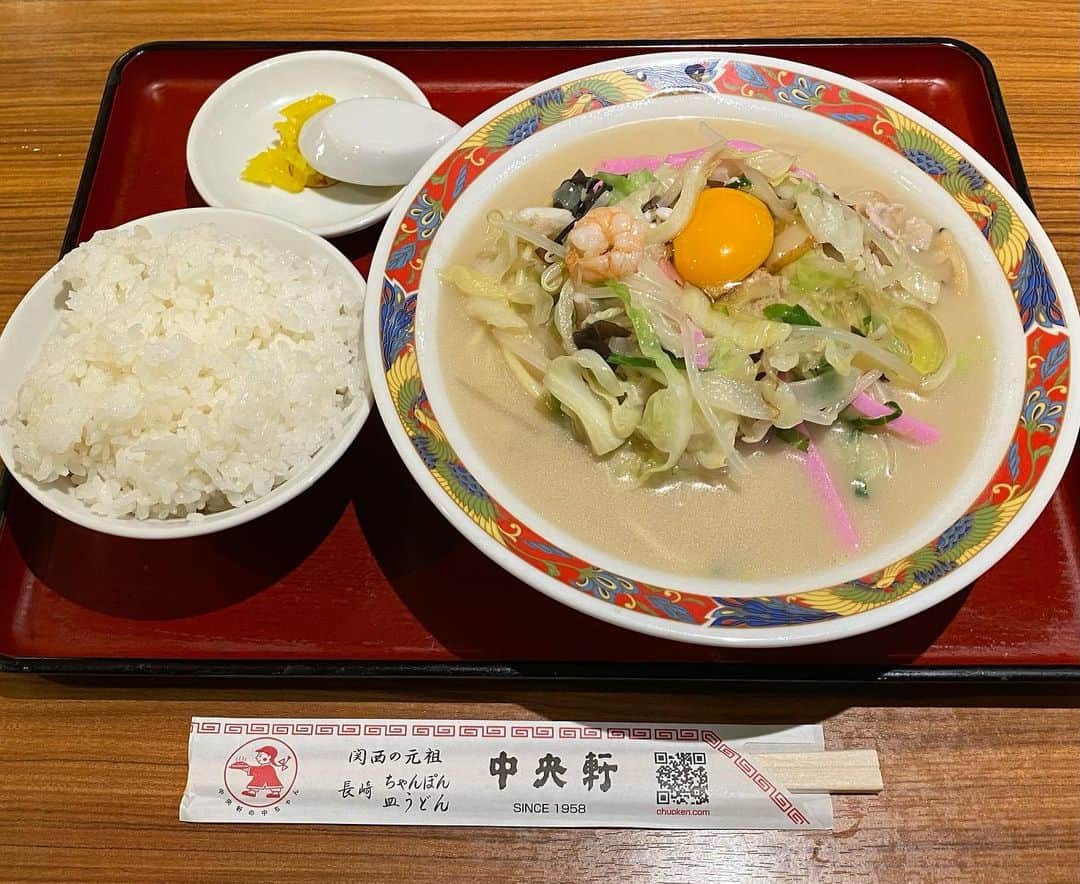 のインスタグラム：「※ 優勝。  長崎チャンポン ＋ ライス」
