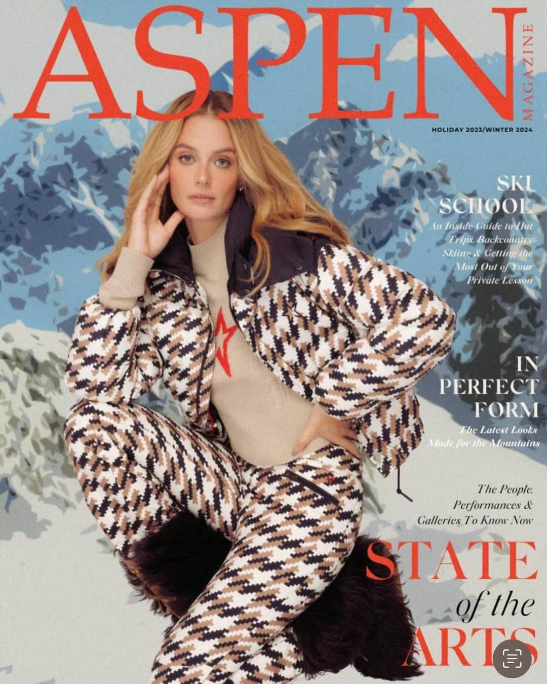 ケイト・ボックのインスタグラム：「Aspen Magazine Winter 2023 ❄️ One of my favorite places, one of my favorite ski brands and shot by my favorite girl @alexandramartin. 🎿🎿🎿 @aspenmagazine」