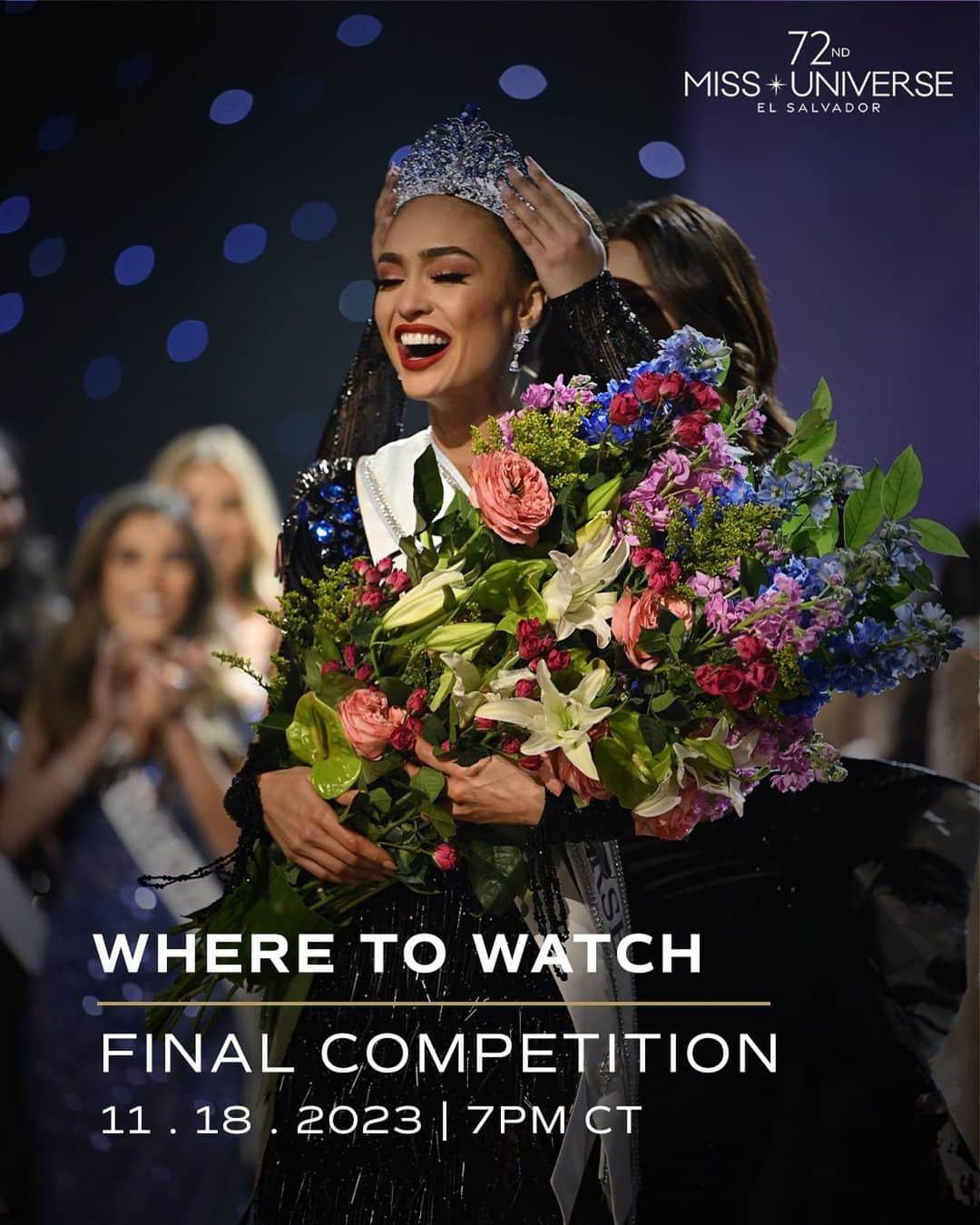 イリス・ミトゥネールのインスタグラム：「FYI! 📣📣  Here is all the streaming info you need to watch the #72ndmissuniverse competition 👑  #missuniverse #missuniverse2023」