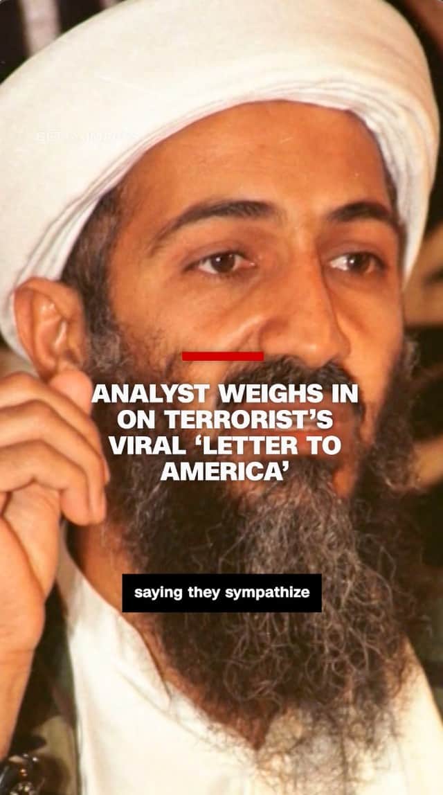 CNNのインスタグラム：「Dozens of young Americans have posted videos on TikTok this week expressing sympathy with Osama bin Laden, the notorious terrorist who orchestrated the September 11 attacks, for a two-decade-old letter he wrote critiquing the United States, including its government and support of Israel.」