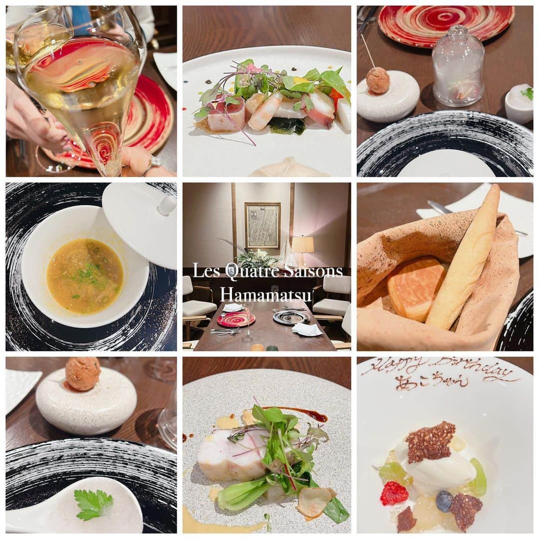 SPARAのインスタグラム：「大好きなゆきのちゃんが誕生日のお祝いしてくれました🥂 ゆきのちゃんいつも有難う❤️ 久しぶりのキャトルセゾンでランチ♡ @quatresaisons_hamamatsu   お料理とっても美味しかったし、 何よりゆきのちゃんとの時間はとっても楽しい癒し空間♡ いつも温かい愛で包んでくれるゆきのちゃん有難う❤️ @himeyukino」