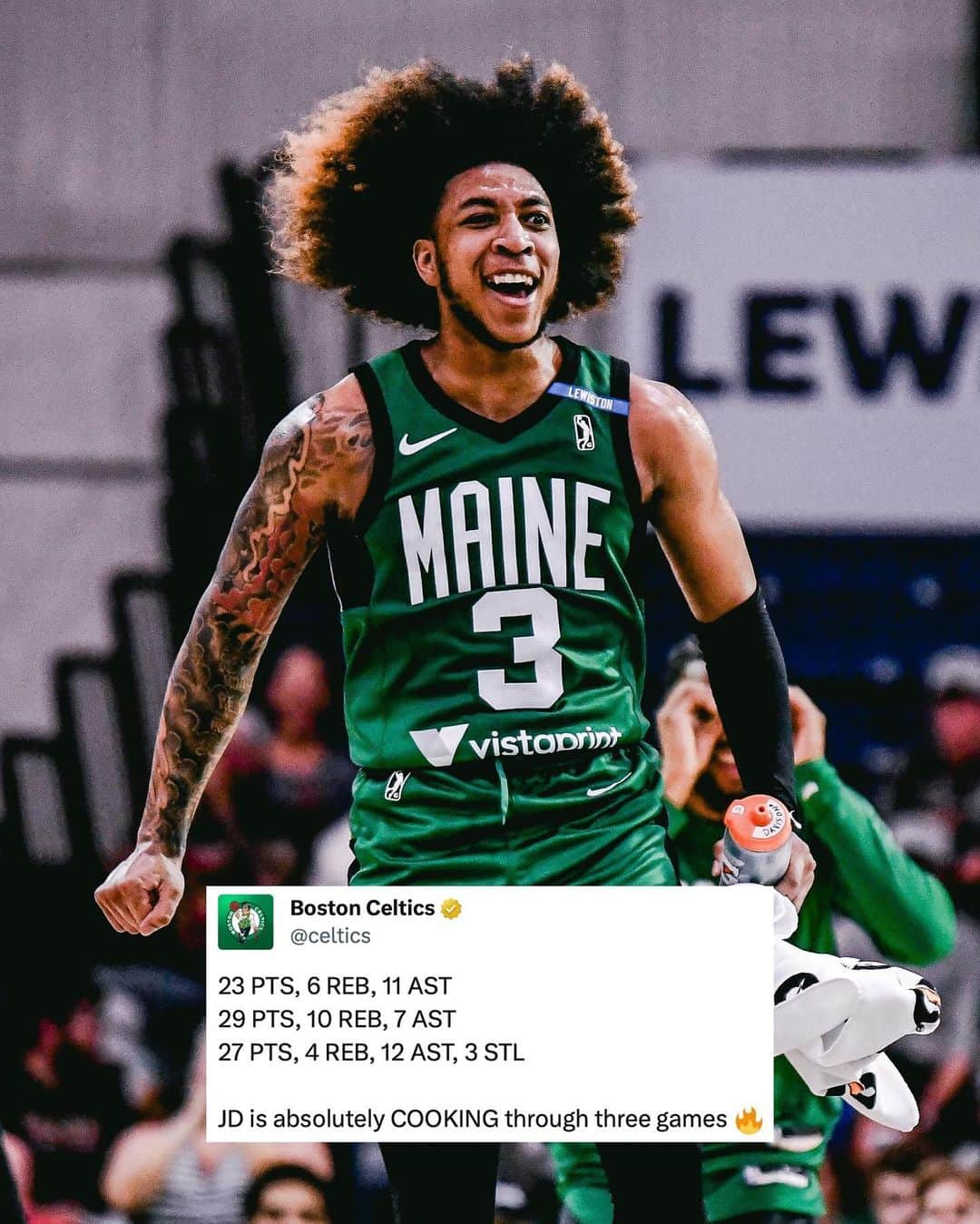 ボストン・セルティックスのインスタグラム：「🔥🔥🔥 @jdavison02」