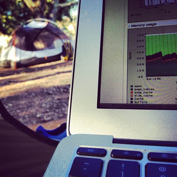 Mike Kriegerのインスタグラム：「#mikefixestheservers ... At a campground」
