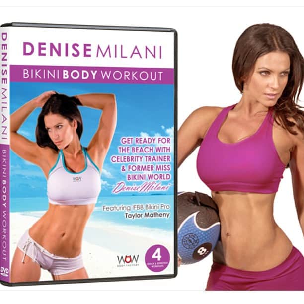 デニス・ミラーニのインスタグラム：「My first workout DVD =) Ready to get fit with me? http://www.denisemilani.com」