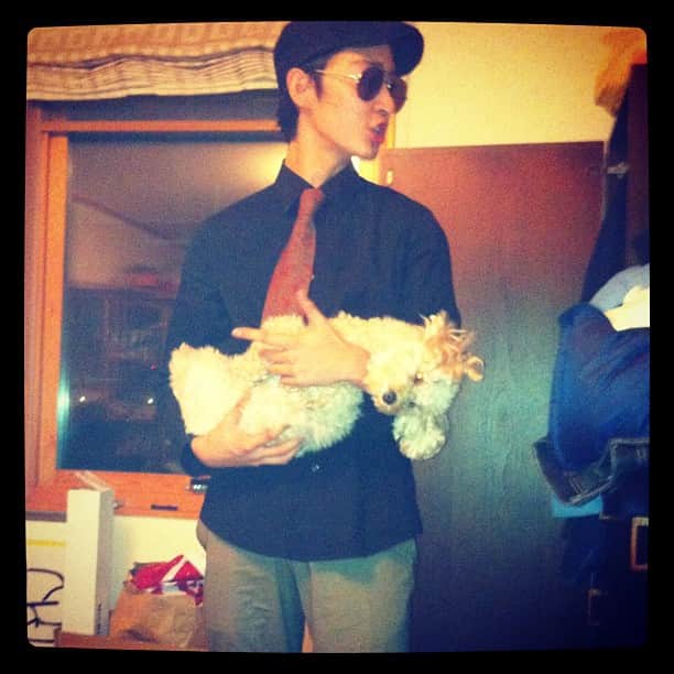 のインスタグラム：「ラテが死んでいる！#swag #dog #cute #Hiphop」