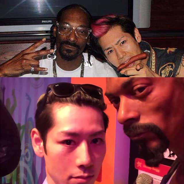 小林尊のインスタグラム：「#SnoopDogg real one & wax one. Both of them are likely to move.😎 どっちも動きそうな本物と偽物 #スヌープドッグ #waxdoll  #kobayashi #takerukobayashi #小林尊」