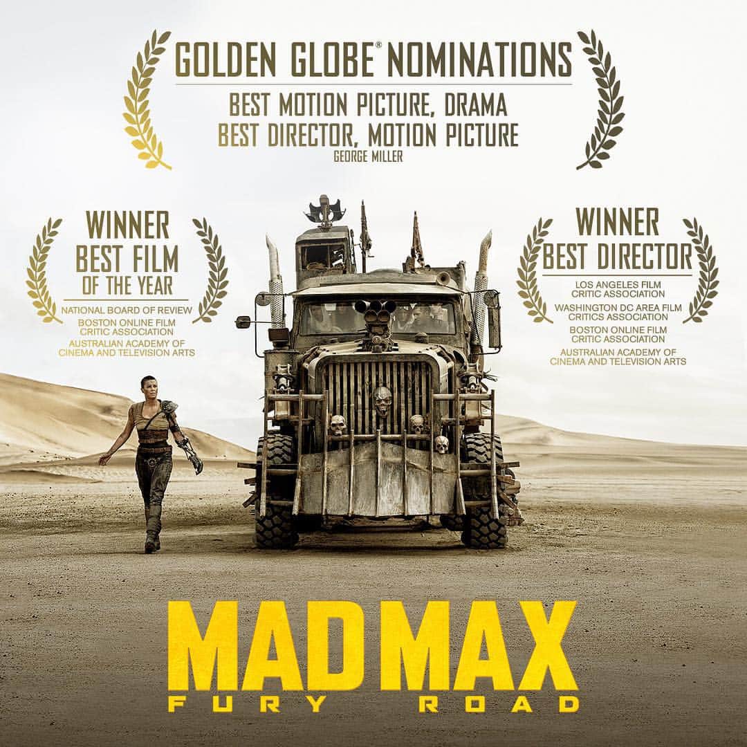 マッドマックスのインスタグラム：「Congrats to director #GeorgeMiller and the #MadMax team on their two #GoldenGlobes nominations.」