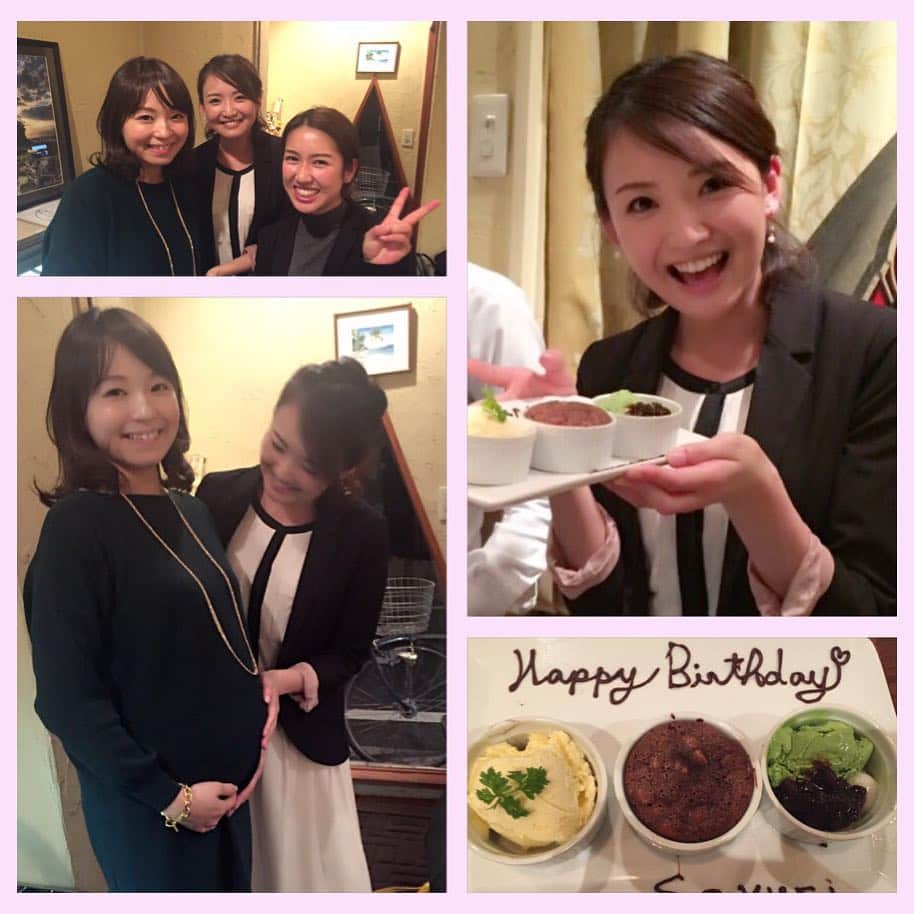 白石小百合さんのインスタグラム写真 - (白石小百合Instagram)「嬉しそうなわたし。  #誕生日#サプライズ#ありがとう #いつも憎まれ口なのに#こういうときは仕事できる #happybirthdaytome#誕生日は来週  #大学時代の友達#旦那さんも一緒に #プチ#忘年会 #結婚式の司会をした2人に #子供が生まれるとのこと #なんか感慨深いわあ #おなかぽんぽこりん #さすってきたよ #元気な子が生まれるのは間違いない！」12月12日 1時44分 - sayurishirais