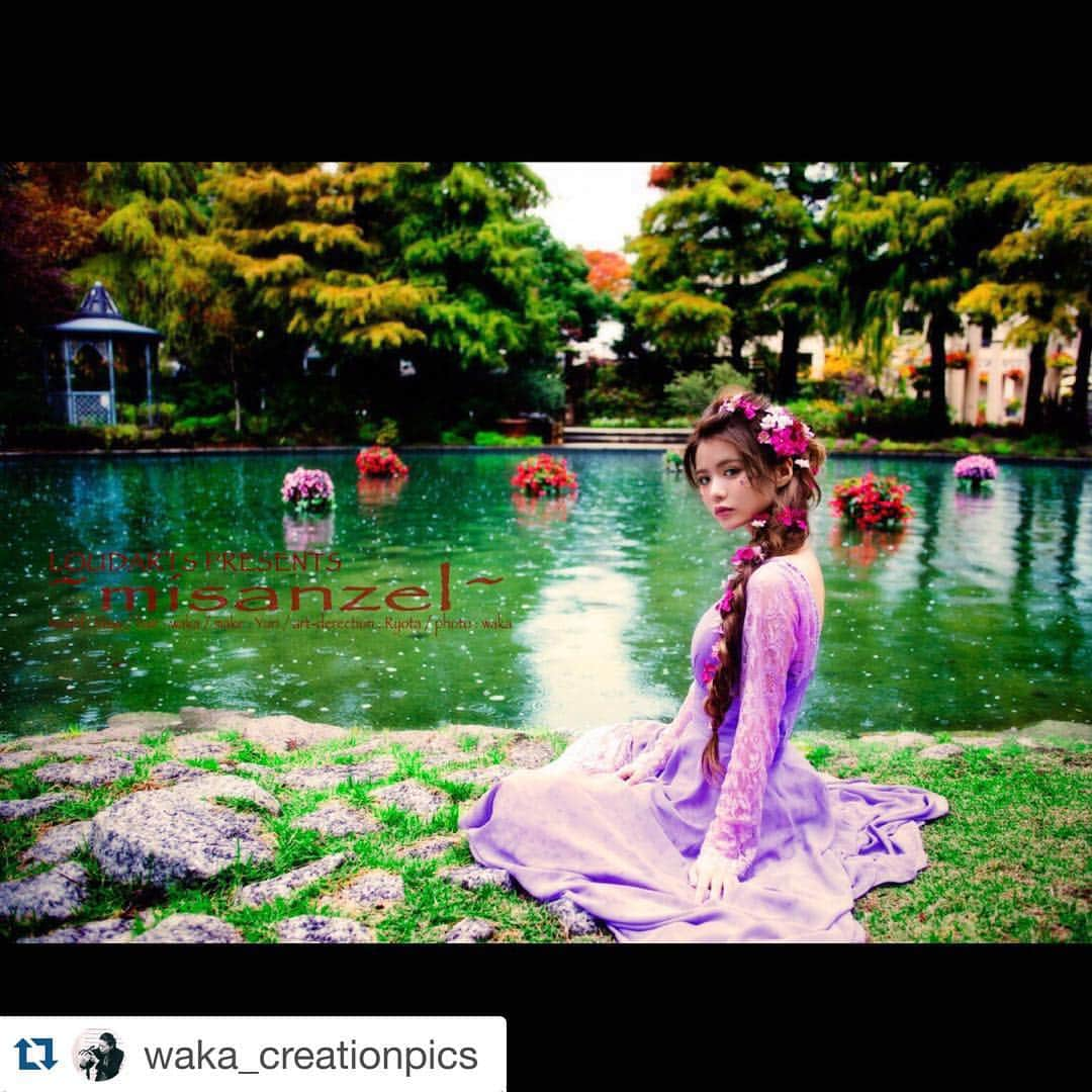 MISAさんのインスタグラム写真 - (MISAInstagram)「#Repost @waka_creationpics with @repostapp. ・・・ #LOUDARTS #presents art creative photo ・ 【misanzel】 ・ ・  #作品 #作品撮り #disney #rapunzel #works #flower #dress #編み込み #ロング #モデル#model #みさ @misanzel18  #waka_photo #photoshoot  #creater #hair @waka_gente  #make yuri @gebiykykkichi #derector 三輪亮太 @mrhairmake  #photo & artderection @waka_creationpics #hairmakegente @loud_arts @hairmakegente_ikeshita」12月12日 21時13分 - chatae._