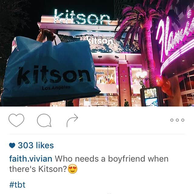 キットソンのインスタグラム：「@faith.vivian Truer words were never spoken! Thanks for shopping with us! #regram #kitsonla #deals #onlybyefornow #foreverkitsonblue」