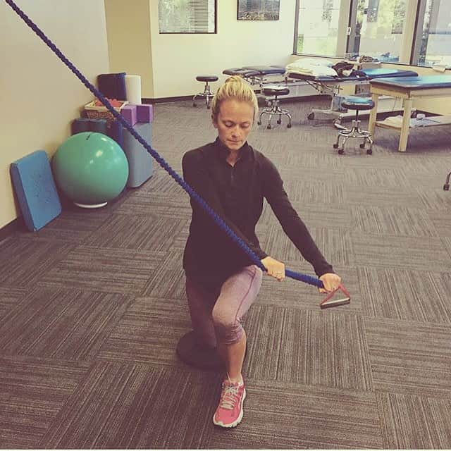 Montrailのインスタグラム：「Montrail athlete, @meganlizotte putting in the work on a road to recovery. Dedication and determination. Keep it up, Megan! #crosstraining #dedication #injuriessuck #trailrunner」