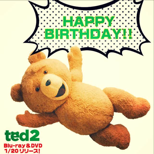 テッドのインスタグラム：「今日はテッドの誕生日ーー！！ 今年は大活躍だったテッド。 「クリスマスもいいけど、俺のことも祝ってくれよな？」 1月20日発売のブルーレイ＆DVDもぜひ見て下さいね！」