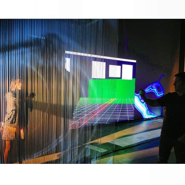 ハウ・トゥ・デストロイ・エンジェルスのインスタグラム：「#FlashbackFriday: Testing projections and Kinect tracking with a stage prototype. Burbank, CA, November 2012. #htda」