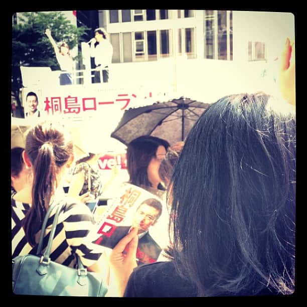 桐島ローランドのインスタグラム：「暑い暑い銀座で、立ち止まってお話を聞いて下さったみなさん、本当にありがとうございました。 #闘う改革 #みんなの党」