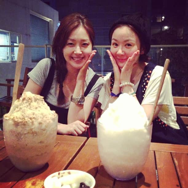笛木優子のインスタグラム：「빙수와다래💕」