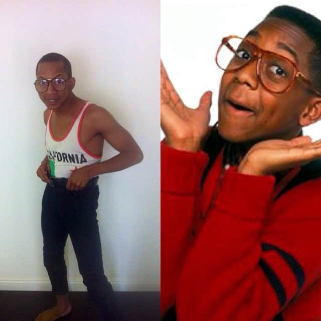 エヴァン・クルックスのインスタグラム：「So I found out one of my friends is Steve Urkel @christianlogan13」