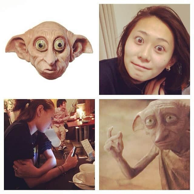 Mika Jimboさんのインスタグラム写真 - (Mika JimboInstagram)「私の#似ている有名人 は#ドビー#Dobby#ハリーポッター#harrypotter#ドビーは悪い子！ #冗談は顔だけにして#腕まで似てる#似ている芸能人 は#有吉弘行」2月18日 13時46分 - mikajimbox