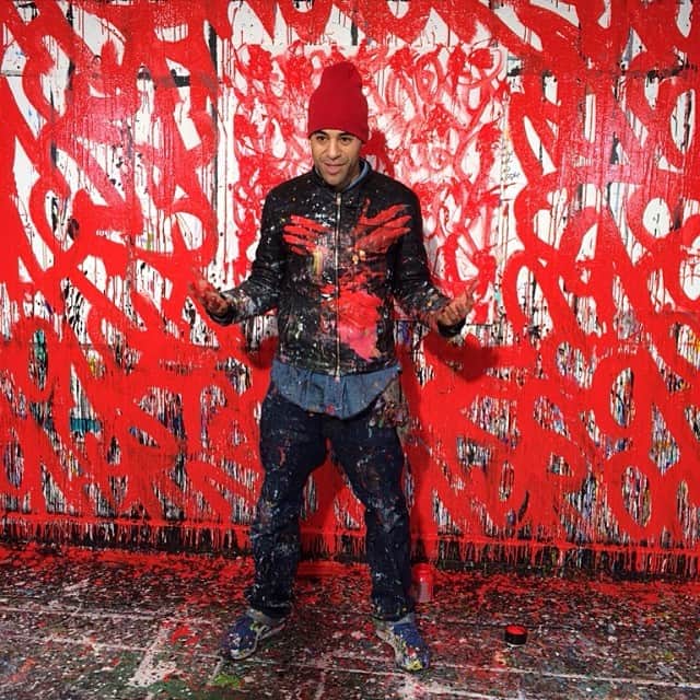 ジトロワさんのインスタグラム写真 - (ジトロワInstagram)「L'artiste JonOne en blouson Jitrois : le rouge vitale #jonone #jitrois #madamefigaro #streetart」3月7日 20時18分 - jitroisparis