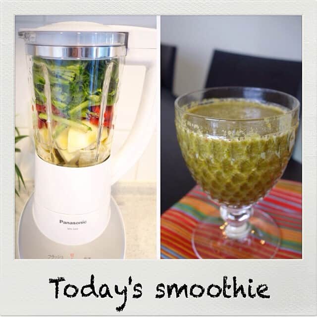 のインスタグラム：「❤️ほうれん草 ❤️日向夏 ❤️パプリカ ❤️リンゴ  #VEGEOVEGECO #スムージー #トライアル2日目 #smoothie」