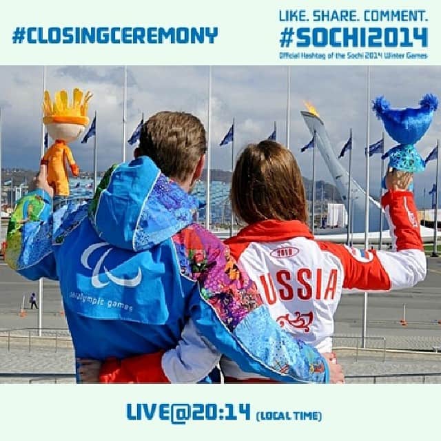 のインスタグラム：「Всю Россию захватила Паралимпиада. Нам грустно, что она подходит к концу, но сегодня вечером в #Сочи2014 мы проводим всех героев этих потрясающих Игр на Церемонии закрытия. Они навсегда останутся в наших сердцах! #ЦеремонияЗакрытия The whole of Russia has embraced the #Paralympics. We are sad it has come to an end, but we will celebrate #Sochi2014 tonight at the #ClosingCeremony」