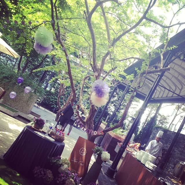 笛木優子のインスタグラム：「ドルチャビはゴルフボールでした⛳️😁🎏🎊💗テラスでとても綺麗でした💖」
