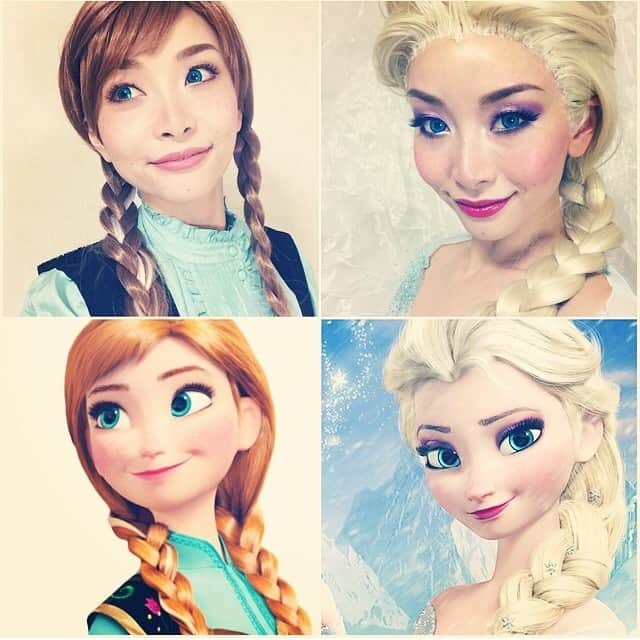 佐々木あさひのインスタグラム：「Frozen Anna and Frozen Elsa ❄️⛄️ #frozen #disney #frozenanna #frozenelsa」