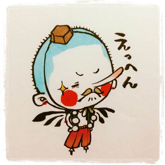 まりも絵日記のインスタグラム：「#lineスタンプ #昭和の街 #昭和 #豊後高田 #豊後高田市 #イラスト #絵 #まりも #まりも絵日記 #ポストカード #坊主 #bouzu #男の子 #天狗 #tengu」