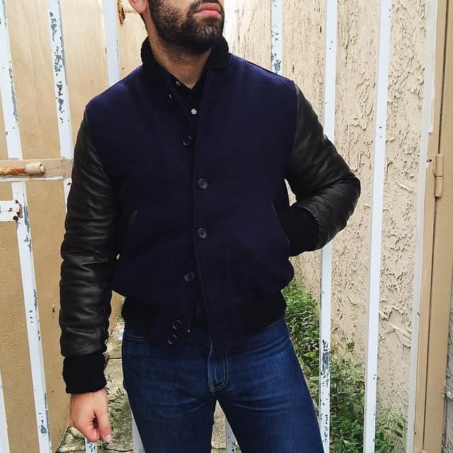 のインスタグラム：「@kevinbeltran @supplyandadvise in the Todd Snyder + Champion Varsity Jacket」