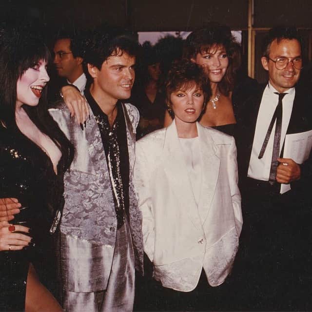 ジョルジオ・モロダーのインスタグラム：「#throwbackthursday Giorgio with Elvira, Pat Benatar and Donny Osmond!!! #tbt #throwback」