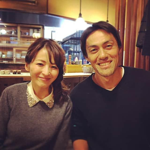 石井秀代のインスタグラム：「毎年自主トレでお食事を作らせて頂いている名古屋グランパスの楢﨑選手と♪ 残りの試合も頑張ってください(#^.^#)」