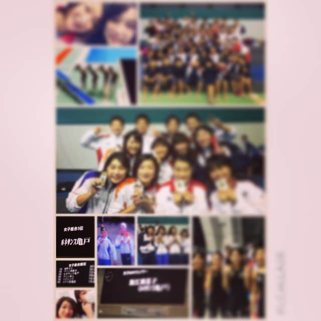 池江璃花子のインスタグラム：「#piccollage  クラブ対抗終了！ 目標は男女総合優勝だったけど、残念だった…美奈ちゃんのlastlatheほんっとに感動したし、涙止まらなかった。美奈ちゃん、短い間だったけどありがとう♡」